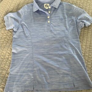 FootJoy Light Blue Augusta Country Club Striped ladies Polo